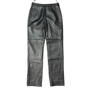 Lady Fashion Vintage Gun Metal Spanish Lamb Skin Napa Pants Size Small